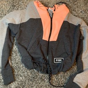 NWOT PINK zip up crop
